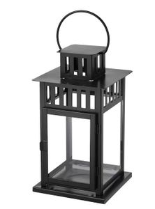 BORRBY Ikea Laterne für Blockkerze, drinnen/draußen schwarz, 28 cm