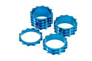 Alu A-Head Spacer Set Vorbau 4-teilig 1 1/8 Zoll Distanz Ringe 5/10/15/20 mm Blau