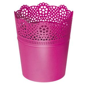 doniczka 13,5cm LACE DLAC140-235C fuksja plastik PROSPERPLAST