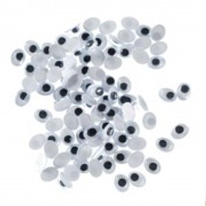 efco Oval wackeligen Augen, aus Kunststoff, schwarz/weiß, 7 X 5 MM, 100 Stück