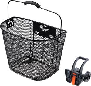 Fahrradkorb vorn abnehmbar Einkaufskorb Easy Click Citykorb engmaschig schwarz Fahrradkorb vorn abnehmbar Einkaufskorb Easy Click Citykorb engmaschig schwarz