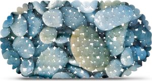 Rutschfeste Duschmatte Duschkabinenmatte für die Badewanne – Blaues Steinmuster – Antirutsch-Badematte – 66 x 36 cm – Matte für das Badezimmer