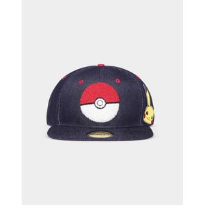 Pokemon Baseball Cap Snapback - Denim Pokeball