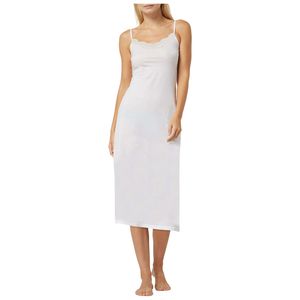 TEXEMP Damen Unterkleid Unterrock Mini Nachtkleid Lang Spaghettiträger Unterwäsche Spitze - Weiß S/M
