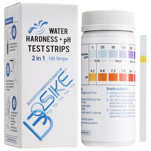 Bosike 150 pH Wert & Wasserhärte Teststreifen - 2 in 1 Wasser Härtetest für Spülmaschiene, Pool & Spa - Härtegrad Messen Test