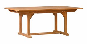 Teakholz Ausziehtisch Brighton rechteckig 240 x 120 cm als Gartentisch Holztisch aus Teak ausziehbar naturbelassen premium