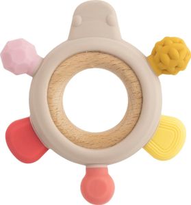 Baby Nova Baby Beißring aus Holz und Silikon Rose  BPA frei  3m+