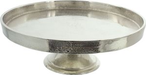 Schale “Maison”sehr edel gearbeitet, Aluminiumguss in silberschimmerndem Antik-Look, schön geschwungener Stand-Fuß. Maße: Ø 33 x 12 cm