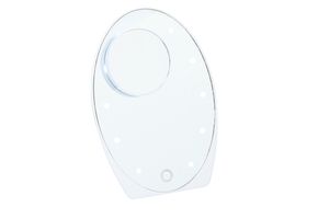 Grundig Kosmetikspiegel - mit Lupe (5x) - rundum beleuchtet - 21 x 16 cm - Weiß