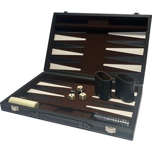 Backgammon mit Intarsien 46 x 30 cm schwarz