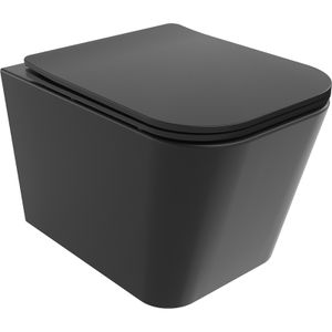 Mexen Teo WC misa Rimless s pomaly padajúcim sedátkom, duroplast, čierna matná - 30850685