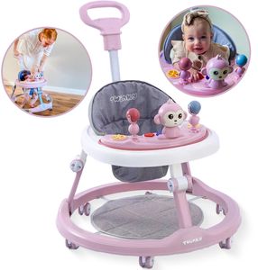 Twinky® Lauflernwagen in Pink| Babywalker mit Spielset und Zubehör für sicheres und spielerisches Lernen |  inkl. Fußmatte und Haltegriff