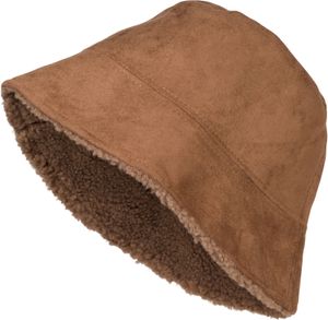 styleBREAKER Uni Wende Fischerhut in Veloursleder Optik / Teddyfell, warmer 2 in 1 Wendehut, Bucket Hat Herbst Winter 04025037, Farbe:Cognac styleBREAKER Uni Wende Fischerhut in Veloursleder Optik / Teddyfell, warmer 2 in 1 Wendehut, Bucket Hat Herbst Winter 04025037, Farbe:Cognac