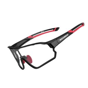 ROCKBROS Sportbrille UV400 Sonnebrille Vollformatbrille Verfärbung Schwarz Rot