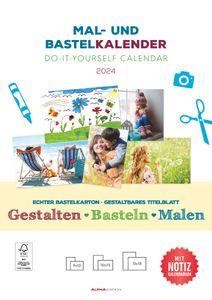Kalender 2024 -Mal- und Bastelkalender A4 2024- 21 x 29,7cm