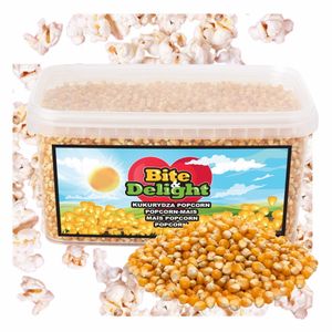 Bite&Delight Popcorn-Mais 1L/1kg– Perfekt für frisches, knuspriges Popcorn, hochwertige Qualität, ideal für Heimkino & Snacks
