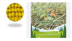 Ostergras - Bergwiesen-Heu 50g Farbe Natur großer Beutel für das Osternest + 10 mini Küken