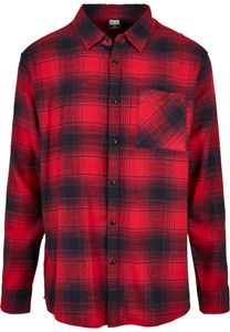 Urban Classics T-Shirt Oversized Checked Grunge Shirt Black/Red-S