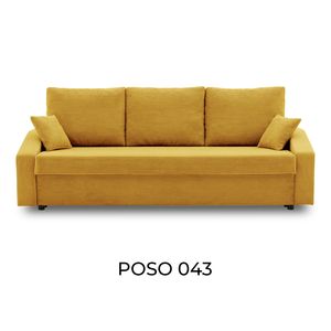 Couch DORMA 221x92 - mit schlaffunktion - Farben zur Auswahl - komfortables Couch - mit Bettkasten - Stoff POSO 043 Honigfarbe
