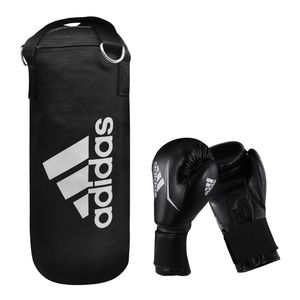 adidas Boxing Set für Jugendliche schw-weiß, ADIBPKIT10-90100