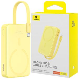 Powerbank magnetyczny Baseus Magnetic Mini 10000mAh, USB-C 20W MagSafe (żółty)