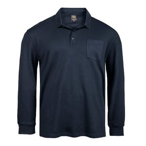 Übergrößen Langarm-Poloshirt Kitaro dunkelblau