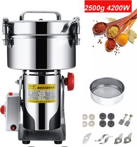 2500g 4200W Getreidemühle Elektrisch Edelstahl High Speed Graingrinde Mahlstein Mühle für Kräuter/Gewürze/Nüsse/Getreide mit Überlastschutz 2500g 4200W Getreidemühle Elektrisch Edelstahl High Speed Graingrinde Mahlstein Mühle für Kräuter/Gewürze/Nüsse/Getreide mit Überlastschutz