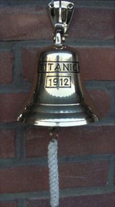 Titanic Wandglocke Messing Tür Glocke Schiffsglocke 30 cm incl.Seil Neu Maritim