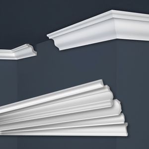 MARBET DESIGN Stuckleisten XPS Styropor weiß - Deckenleisten Stuck Decken Styroporleisten E-Leisten - (20 Meter / 10 Leisten E-5)