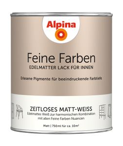 Alpina Feine Farben Lack Zeitloses Matt-Weiss edelmattes weiß 750 ml