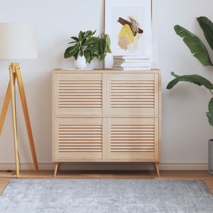 vidaXL Šatníkové dvere žalúziový dizajn 4 ks 39,5x49,4 masívne borovicové drevo