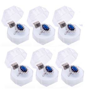 6er Set Ringetui für Verlobungsringe - [Innenfarbe-Weiß] - Ringbox für Ringe, Ringschachtel für Verlobungsring, Schmuckschachtel Hochzeit, Valentinstag Geschenkbox, Schmuckkästchen, Trauringetui