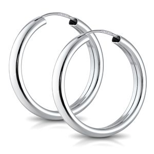 MATERIA 925 Silber Creolen Ohrringe Ringe 4mm breit - 25mm Silbercreolen für Damen Mädchen  SO-130
