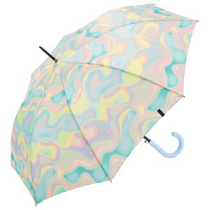 ESPRIT Damenstockschirm Regenschirm Automatik Rainbor Marble
