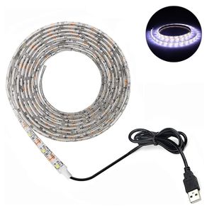 2m LED Streifen SMD 2835 Wasserdicht USB TV Hintergrundbeleuchtung Lichtband Lichtleiste, Kaltweiß