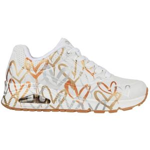 Skechers Uno Metallic Love Sneaker Bílá/Zlatá/Stříbrná