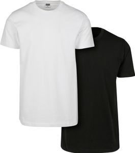 Urban Classics TB2684A | Basic Tee 2-Pack Herren T-Shirt - Farbe: Black/White - Größe: 5XL