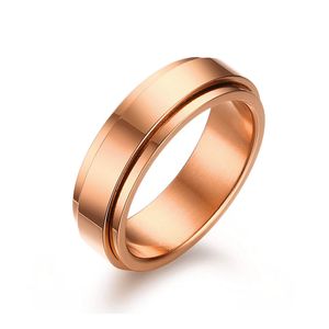 Drehring rosegold:  Ring aus Edelstahl, Ringgröße:54 (17.2 mm Ø)