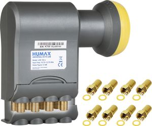 Humax Octo-Universal-LNB, 8 F-Stecker, Integrierter Wetterschutz, LTE-Filter