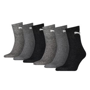 PUMA Unisex Sportsocken, 6er Pack - Short Crew Socks, ECOM, Logo, einfarbig Grau 43-46