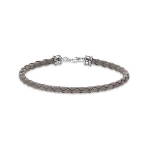 Thomas Sabo A2011-682-5 Lederarmband Herren Grau Sterling-Silber 17 cm