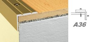 Effector Stufenkantenprofil aus eloxiertem Aluminium - Treppenkanten Schutz - (A36 Gold)Treppenprofil Eckprofil Stufenprofil Alu Kantenschutz Treppe