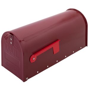 PrimeMatik - Aluminium US Mail Mailbox für amerikanische Post rot