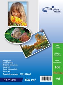 100 Stück Fotopapiere (100x150mm) 260g/m², EW102605-100 von EtikettenWorld.