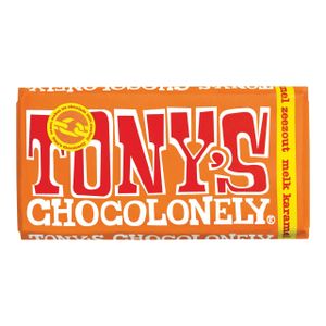Tony's Chocolonely Milchschokoriegel mit Karamell und Meersalz, FT 3 x 180 Gramm