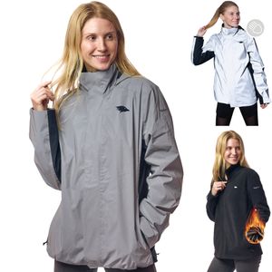 3in1 Smart Jacket - Wasserdichte Jacke mit Fleece Zipp-In - Damen, silber, S