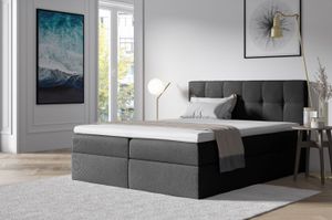 Polsterbett mit Stauraum 120x200 RECIVIO – Dunkelgrau
