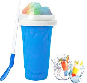 Eine Minute Slush Maker Cup Sommer Smoothies Quetschbecher Hausgemachter Milchshake Maker Schnellkühlbecher Eiscremeflasche Squeeze Cup, blau