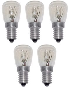 5 Stück Kühlschrankbirne Kühlschranklampe E14 15W klar 230V Leuchtmittel