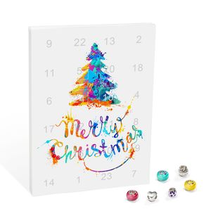 VALIOSA Merry Christmas Mode-Schmuck Adventskalender mit Halskette, Armband + 22 individuelle Perlen-Anhänger aus Glas & Metall, Geschenkidee für Mädchen, bunt, 24-teilig (1 Set)